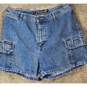 Vintage Gasoline Cargo Jean Shorts Womens  Faded Denim Shortie Grunge 90s Y2K